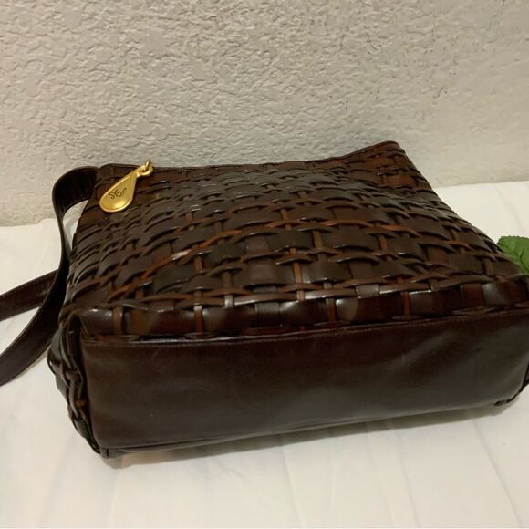 VTG Sharif Woven Leather Handbag Purse - Picture 11 of 16